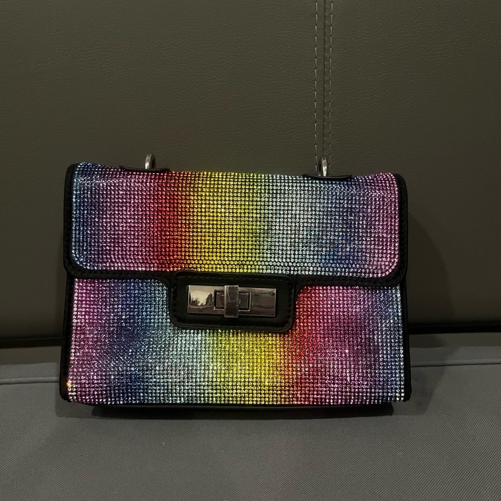Steve Madden Wonders Rhinestone Flap Pride Crossbody